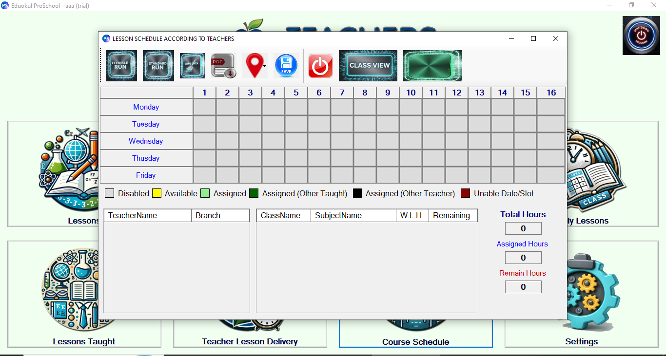 Smart Lesson Scheduling Grid