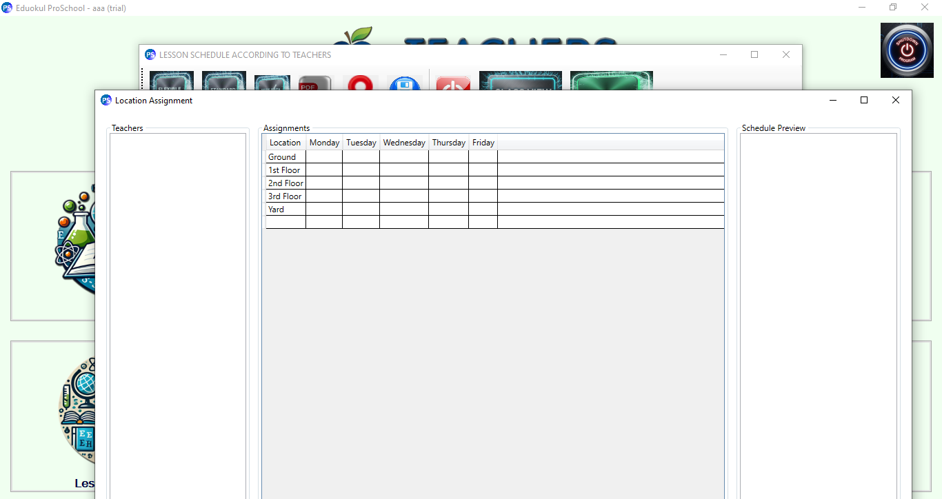 Location Assignment Screen